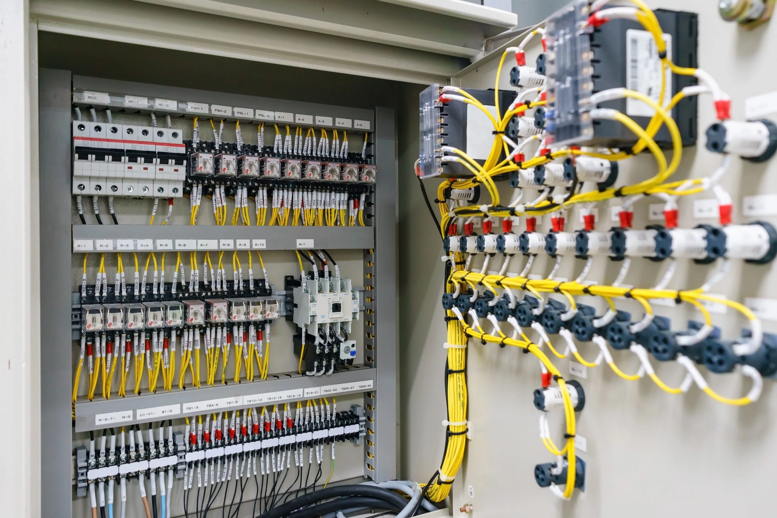 Eletricista a trabalhar num quadro elétrico