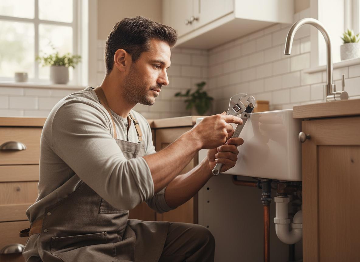 Reparação de torneira numa cozinha